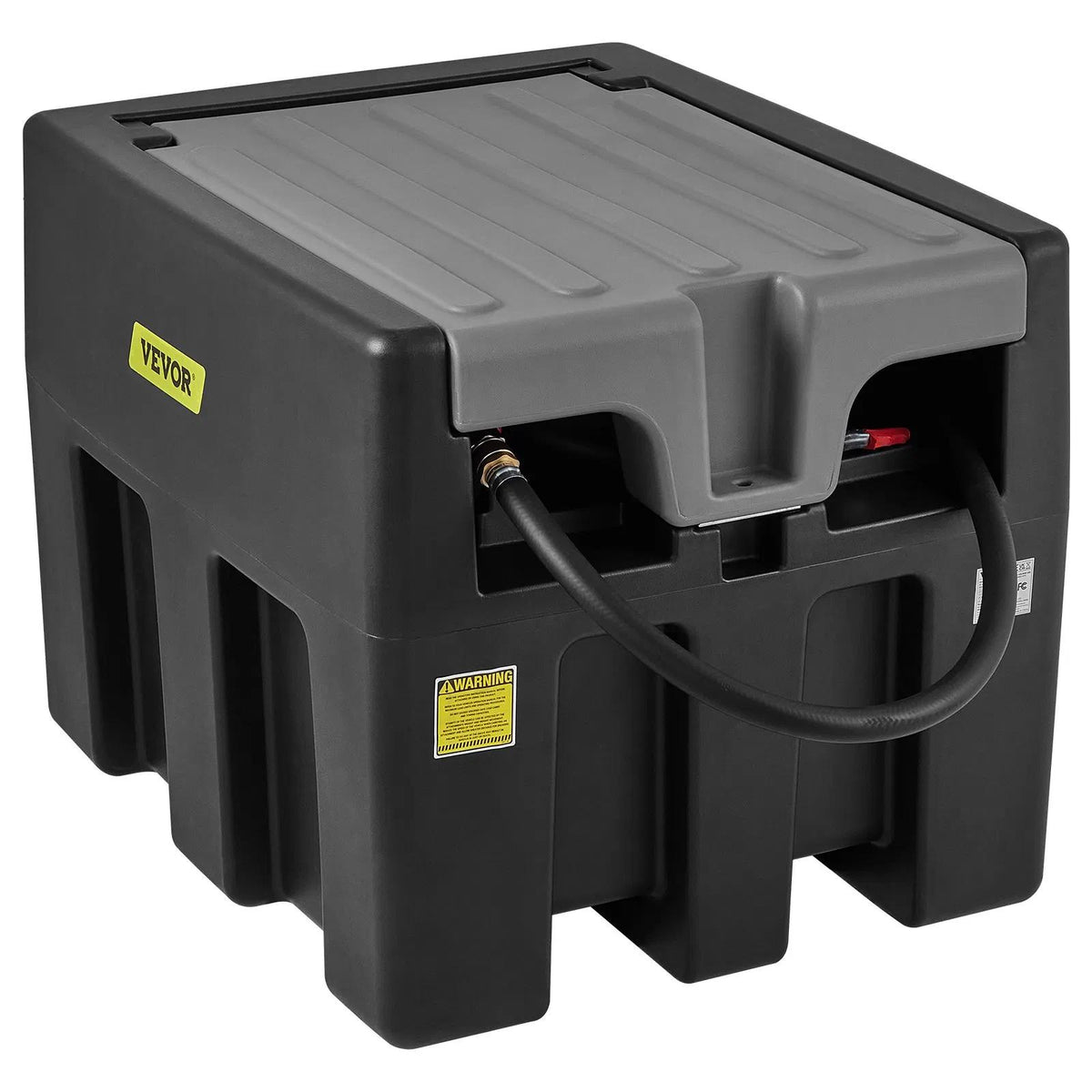 VEVOR Portable Diesel Tank 58 Gallon Capacity 10 GPM Flow Rate Diesel Fuel Tank with 12V Electric Transfer Pump and 131ft Rubber Hose