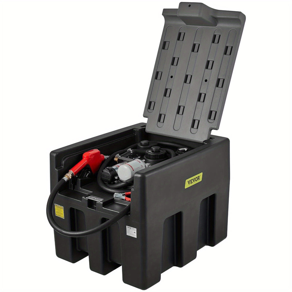 VEVOR Portable Diesel Tank 58 Gallon Capacity 10 GPM Flow Rate Diesel Fuel Tank with 12V Electric Transfer Pump and 131ft Rubber Hose