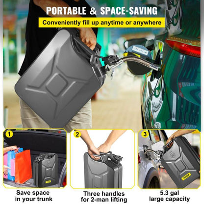 [Heat Resistant Automotive Can] 5. 3 Gallon Portable Steel Can Black