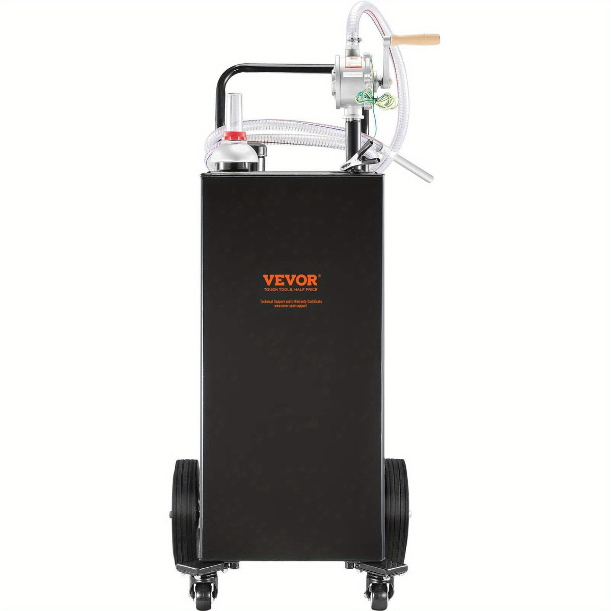 VEVOR 35 Gallon Fuel Caddy with Wheels - Portable Gas Storage Tank & Transfer Pump