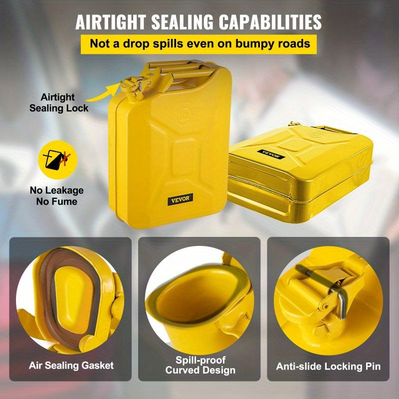 Jerry Fuel Can 5.3 Gallon 20 L Portable Jerry Gas Can with Flexible Spout System Rustproof and Heat Resistant
