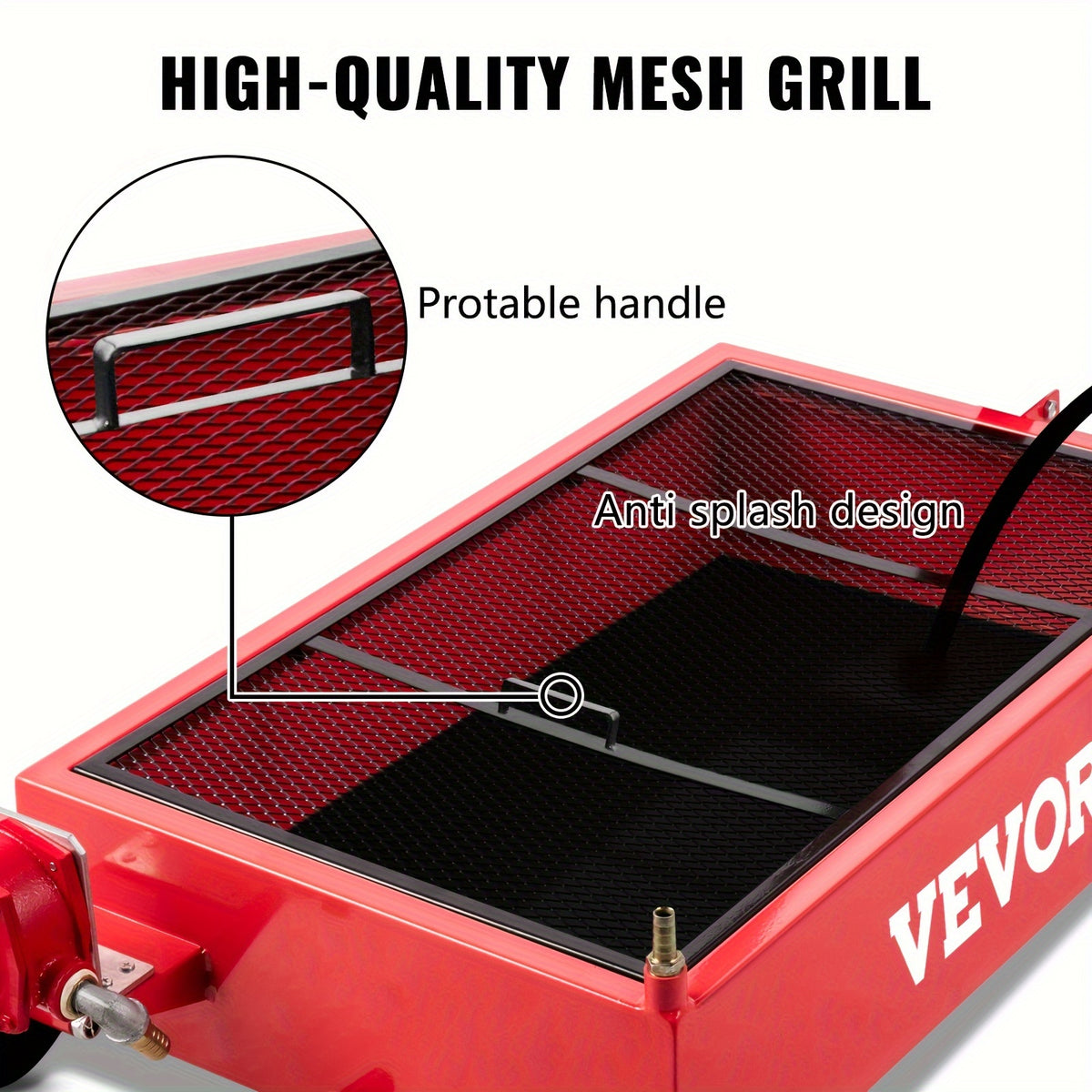 [Oil Drain Pan | 18G] VEVOR 18 Gallon Large Capacity Oil Drain Pan | Low Profile, Foldable, With Pump, Hose, Swivel Casters Wheels